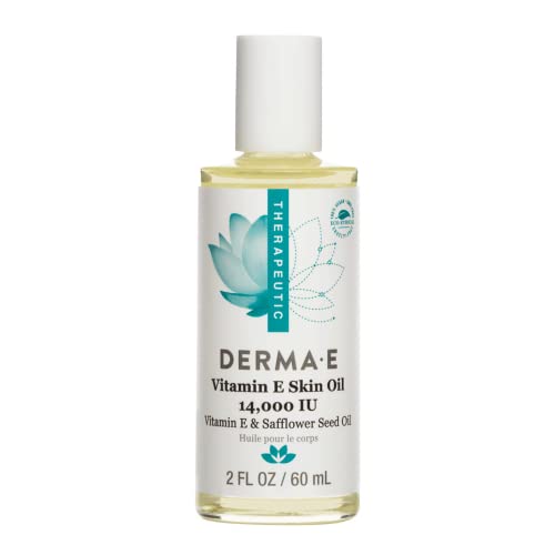 DERMA-E Vitamin E Skin Oil – 14,000 IU Face Oil with Safflower Oil – Hypoallergenic, Fragrance Free Facial Skin Care – Nourishes and Conditions, 2 fl oz