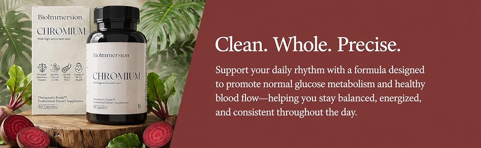 Chromium beet root supplement for glucose metabolism blood flow and energy balance support capsules