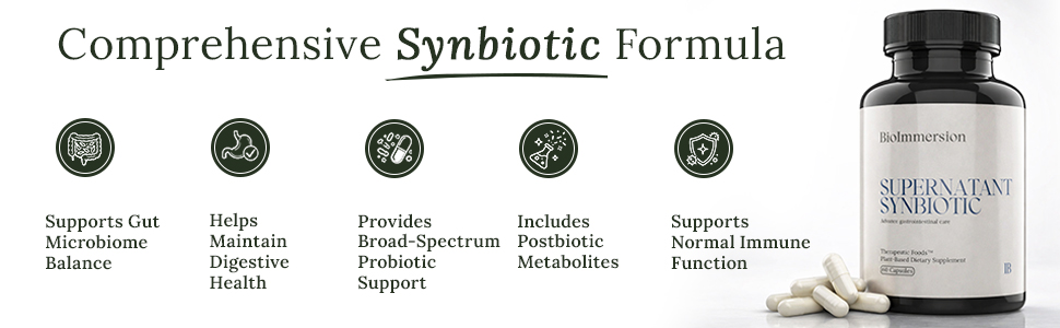 Comprehensive synbiotic probiotic formula for gut digestive and immune health support capsules
