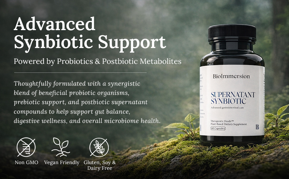 Advanced synbiotic probiotic supplement with postbiotics for gut and digestive health support