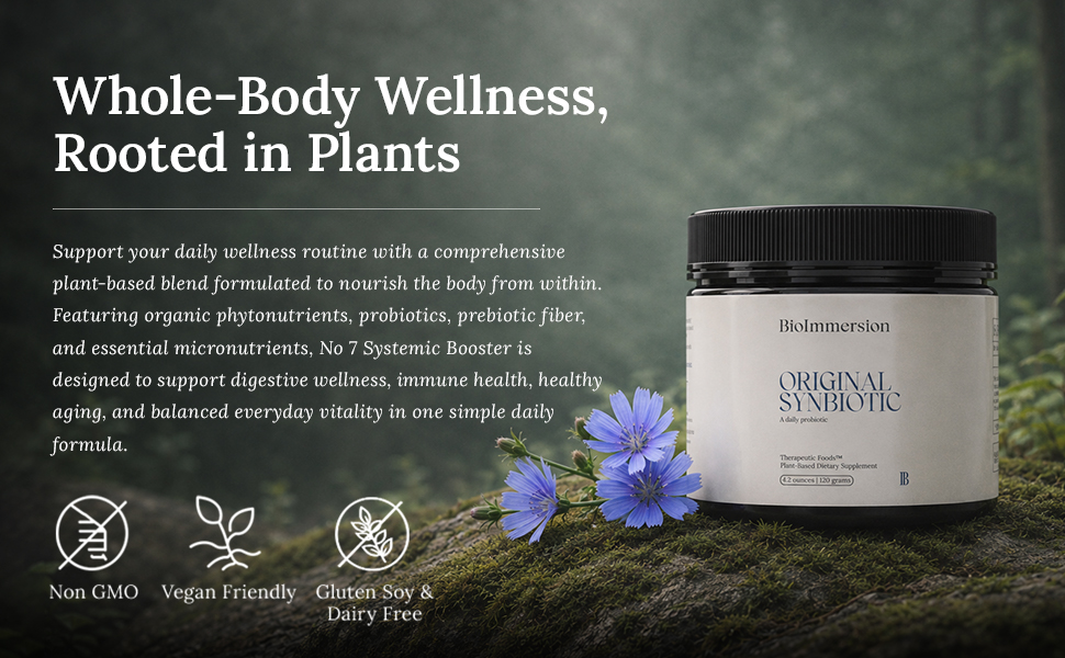 Plant-based synbiotic supplement with probiotics and prebiotic fiber for digestive gut wellness