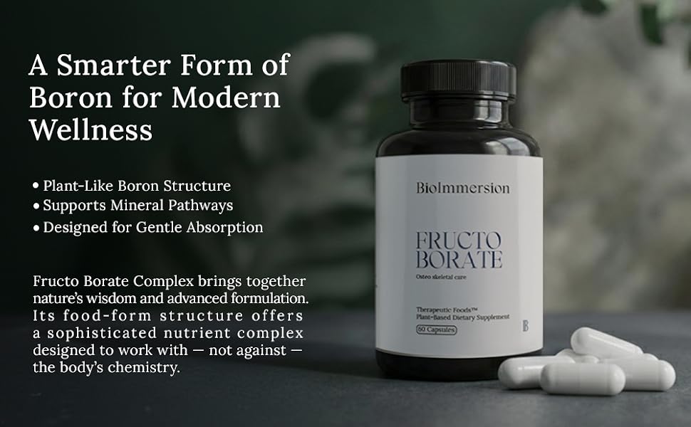 Food form boron supplement for mineral absorption bone support and daily wellness capsules